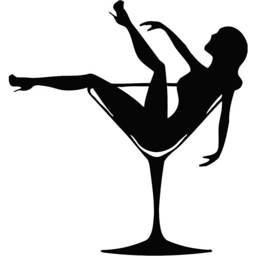 Car stying 15*14CM Sexy Girl In Glass Pin Up Party Striptease Car Body Decoration Decal Funny Stickers Jdm