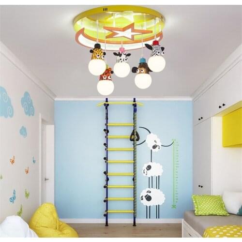 LED Bedroom Childrens Room Ceiling Lights Cartoon Animal Head Decor Lighting Kids Room Clothing Store Kindergarten Ceiling Lamp