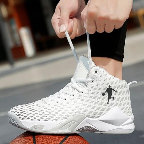 High-top Men Basketball Shoes Unisex Air Cushion Leather Sneakers Non-slip Women Sneakers Gym Training Sneakers Basket