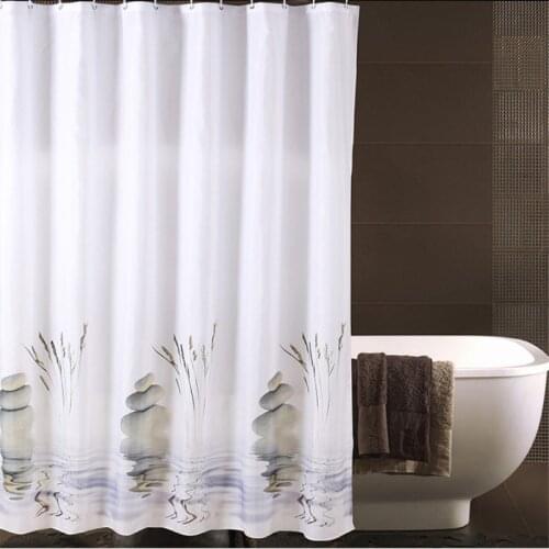 Shower Curtain Thick Waterproof Mountain Water Stone Bathroom Polyester Shower Curtain To Send Hook Bathroom Accessories