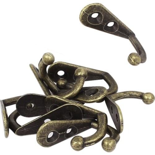 10pcs Bronze Vintage Style Wall Mounted Single Hook Hangers Storage Organizer Wall Mount SUB Sale