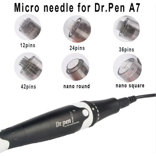 10pcs Derma Pen Needles Bayonet A7 Cartridge 9 12 24 36 42 Pin 3D Micro Nano Round Needle Tip For A7 Auto Microneedle Derma Pen