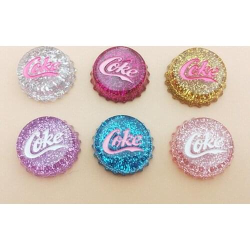 10pcs/lot DIY Craft Supplies Glitter Cap Resin Accessories For Crafts Phone Case Stickers Headwear Decoration