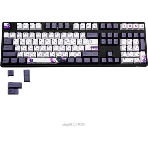 112 Keys Purple Datang Keycap PBT Sublimation Keycaps OEM Profile Mechanical Keyboard Keycap Chinese Style GK61 GK64 F04 21