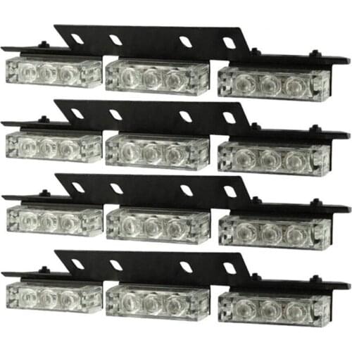 36 LED Emergency Car Strobe Light Bars Warning Deck Dash Grille Green 36LED 4X 9 LED Lamp