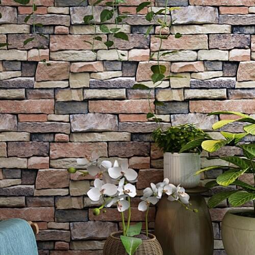 3D Simulation Brick Pattern Brick Wallpaper Retro Nostalgic Personality Stone Pattern Wallpaper Home Decor bedroom decor