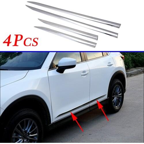 Chrome Car Door Side Body Stripes Cover Trims Fit For Mazda CX-5 KF Accessories 2017 2018 2019 Exterior Parts Molding 4pcs