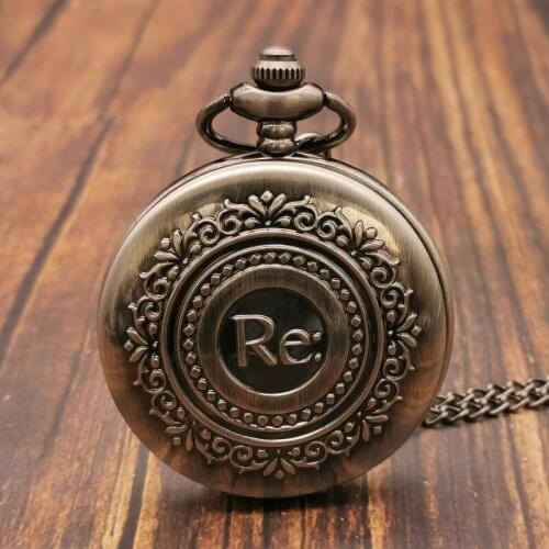 Bronze Quartz Pocket Watch Men Women Re Design Case Steampunk Vintage Pendant Necklace Best Gifts for Men Women