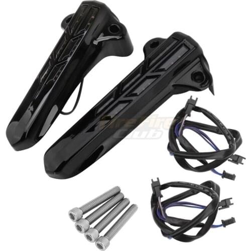 Motorcycle LED Light Chrome Front Fork Lower Leg Covers Case For Harley 14-20 Glide FLHT FLHX FLHR Ultra Classic Motor Parts