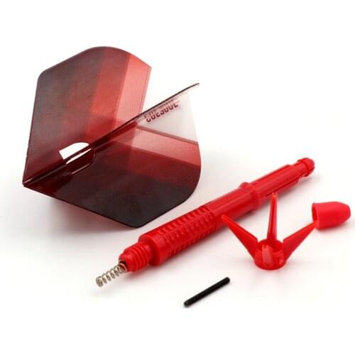 CUESOUL AK6 Dart Shaft with Foldable Flights Red Standard Shape-15mm/18.8mm/24.8mm /29.5mm/33.3mm