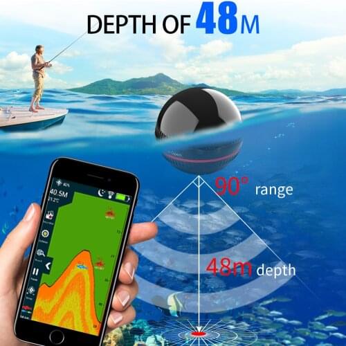 Erchang F3W Portable Fish Finder Bluetooth Wireless Echo Sounder Sonar Sensor Depth Fishfinder for Lake Sea Fishing IOS& Android