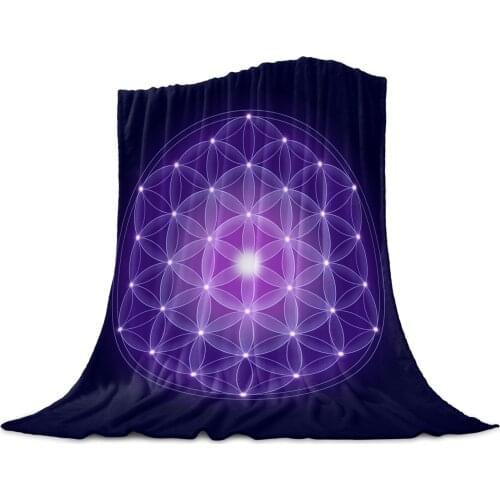 Purple Life Flower Throw Blanket Home Decoration Sofa Blanket Warm Microfiber Blankets for Bedroom