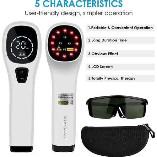 Handy Cure Laser Therapy for Human and Pets,Light Therapy Pain Relief Device with 650nm and 808nm,with Safety Goggles