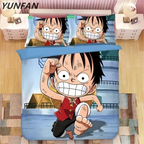 Anime One Piece 3D bedding set Children room decor Duvet Covers sets Pillowcases comforter cover cartoon bedclothes bed linen