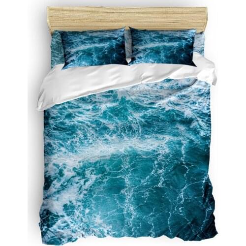 Sea Wave Duvet Cover Set 2/3/4pcs Bedding Set Bed Sheet Pillowcases Cover Set