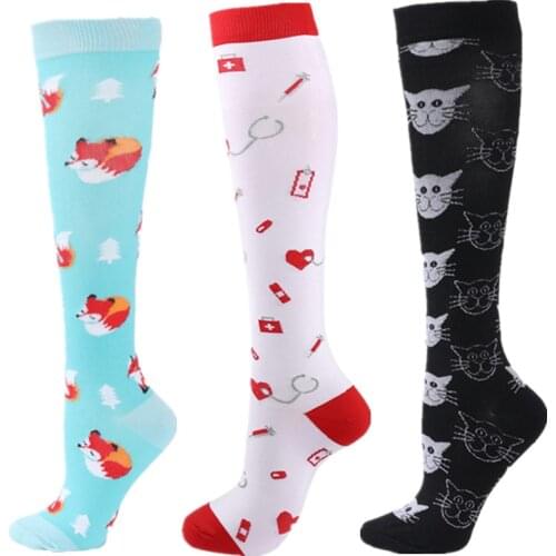 Compression Socks Men Women Graduated Medical Edema Varicose Veins Nursing Socks Unisex Outdoor Running Cycling Knee Stockings