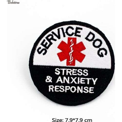 Round Size 7.9*7.9 cm Service Dog Badge 3D Hook Loop Stickers Patches Appliques Stripes for Cloth Backpack Decoration