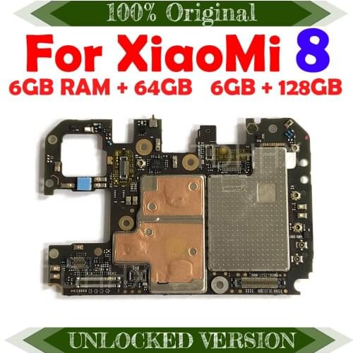 Motherboard For Xiaomi Mi 8 Motherboard 64G Mainboard Logic Board Original Global version Work Well Unlocked Main Circuits Board