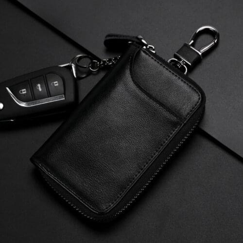 IGenuine Leather Keychain Holder Fashion Multifunction Keys Organizer Wallet Men Car Key Case Ladies Smart Housekeeper Keys Pouc