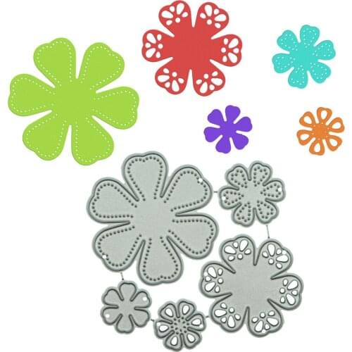 Multi 6-Petal Flower Floral Metal Cutting Dies For Scrapbooking Handmade Invitation Card Decorating Cutter Punch Stencil
