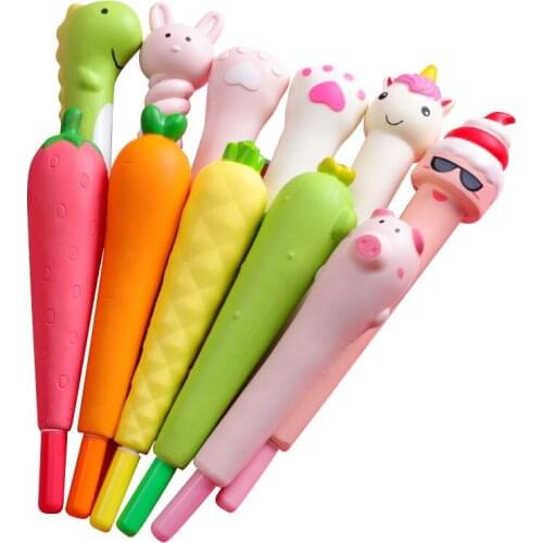 Vent pen small powder pig soft student with pinch pen cute super cute gel pen creative decompression pen