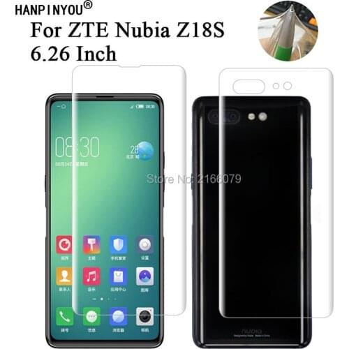 For ZTE Nubia Z18s 6.26" Soft TPU Front Back Full Cover Screen Protector Transparent Protective Film + Cleaning Tools