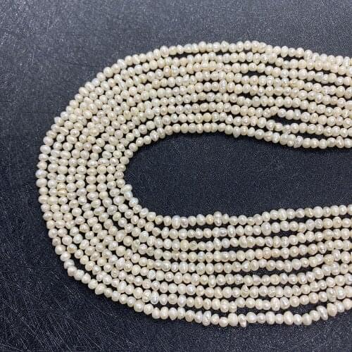 Natural Freshwater Cultured Pearl 100% Pearl High-quality Potato Shape 3.5mm, Can Make DIY Handmade Elegant Chain 15.5 Inches