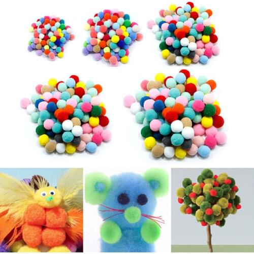 New 100 Pcs Brand New and High Quality Colored Fur Ball DIY DIY Crafts Ball Assorted Mixed Soft Fur Polypropylene Ball