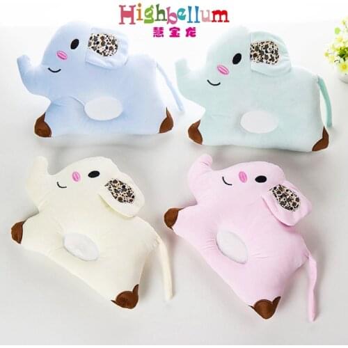 Newborn Baby Pillow Elephant Cartoon Head Shape Pillow Soft Positioner For Infant Flat Head Pillow Baby Support Cushion Softy