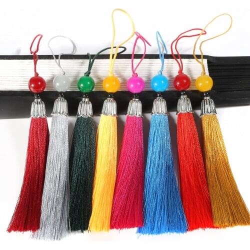 2pcs 140mm Tassel Findings Flower Silk Polyester Charms Pendant Drop Earring Tassel For DIY Craft Jewelry Making