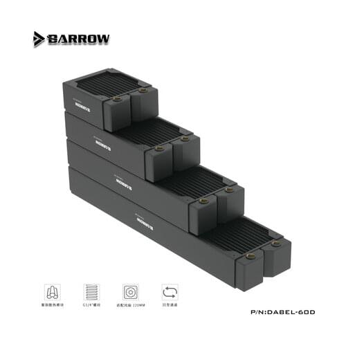 Bykski Computer Water Cooling Radiator Red Copper Dual-Rows Thickness 40mm Heat Exchangers CR-RD120/240/360RC-TK-V2