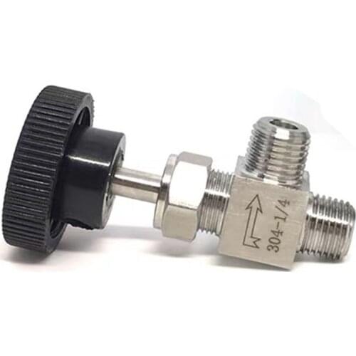 Adjustable Needle Valve G1/8'' 1/4'' 3/8" 1/2" Male Thread Right Angle 90 degree SS304 Stainless Steel For Water Gas Oil