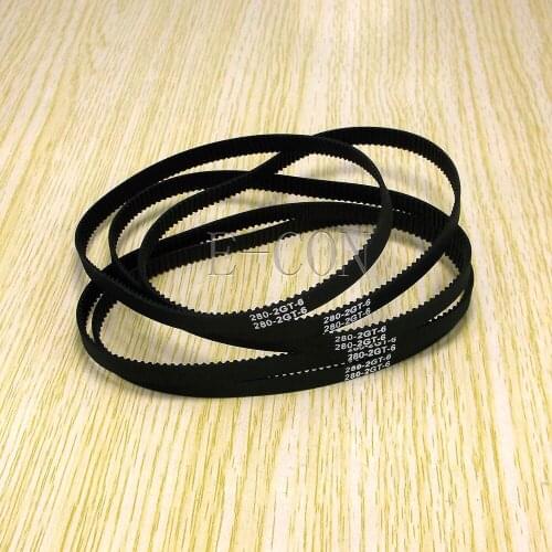 5pcs/lot 280-GT2 Loop Timing Belt Width 6mm GT2 Belt Rubber Fiberglass Inner Length 280mm 140 Teeth for GT2 Timing Pulley