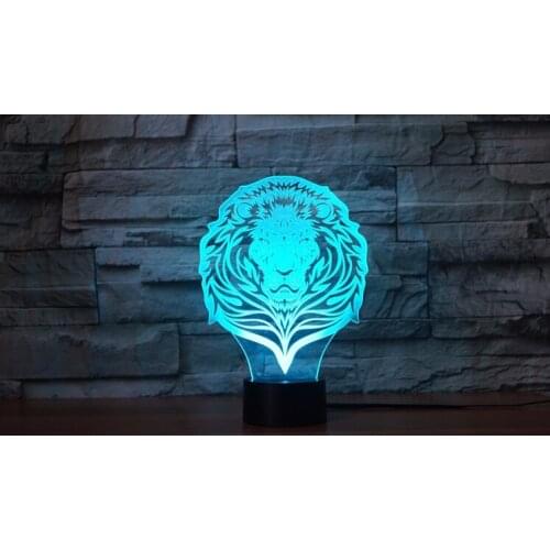 [Seven Neon]free Shipping lion Acrylic 7Colors Desk Lamp 3D Lamp Novelty Led Night Light Millennium Falcon Light