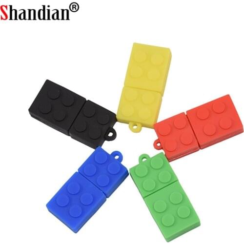 SHANDIAN hot selling mini cartoon usb 2.0 Building Blocks 4gb 8gb 16gb 32gb 64gb usb flash drive pen drive U disk Thumb pendrive