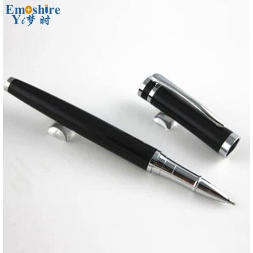 High Quality New Rotating Rotated Black Silver Metal Ballpoint Pen Roller Ballpens Gifts Writing Office School Supplies YI95