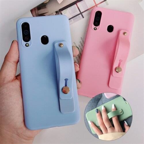 Fashion Wrist Strap Hand Band silicone case for Huawei P30 P20 Pro P10 P8 P9 Lite 2017 P Smart Plus 2019 Holder Stand Soft Cover