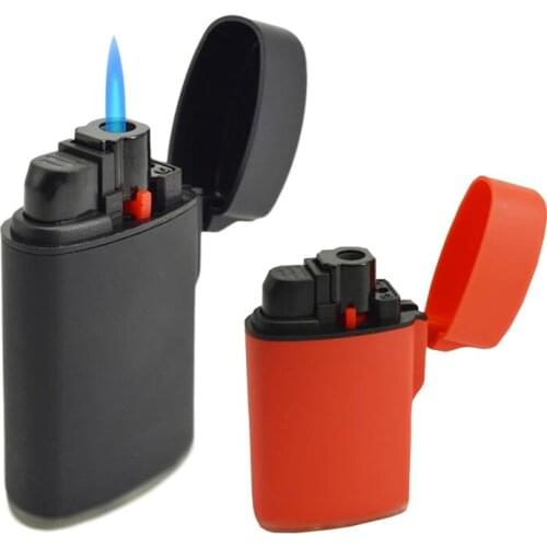 Outdoor Survival Torch Lighter Waterproof Silicone Compact Windproof Jet Rechargeable Butane Gas Lighter Mini Cigar Gadgets