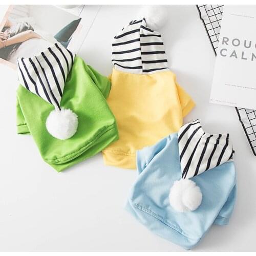 Spring Summer Dog Clothes Cute Pet Dog Hoodies Coat Soft Puppy Hooded Sweatshirt Cozy Cat Sweater Dog Jacket Pet Costume