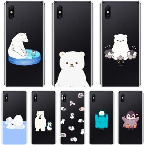 Back Cover For Xiaomi Mi Note Mix 1 2 2S 3 Bear Penguin Kawaii Cute Funny Silicone Soft Case For Xiaomi Mi Max 1 2 3 Phone Case