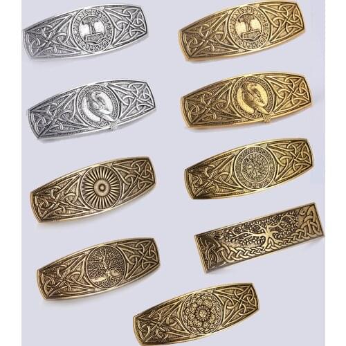 Teamer Viking Barrette for Women Tree of Life Hairpins Celtics Knot Hair Clip Vintage Hairwear Accessories Wicca Jewelry Gifts