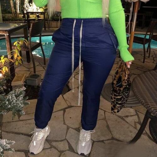 6 Color Self-Retained Winter Models Simple Super Easy Tight Waist Plus Cotton Trousers Side Zipper High-End Casual Trousers