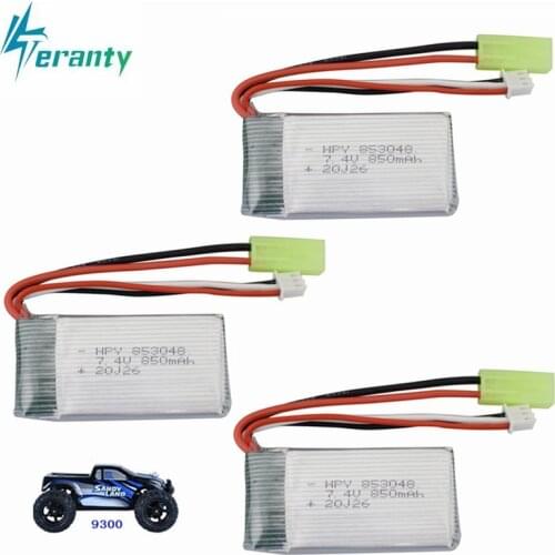 1-3PCS7.4V 850mah Lipo battery for 9300 9301E 9302E 9303E 9034E 9305E 2.4G 1:18 Remote Control 4WD High-speed Off-road RC Car