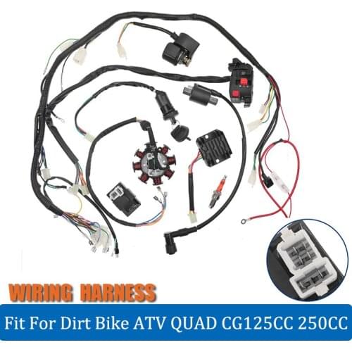 1 set ATV CDI Stator Assembly Wire Full Complete Electric Wiring Harness For Dirt Bike Electrics Parts CG125CC-CG250CC Coil Kit