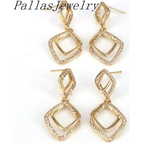 5Pairs Zircon Earrings 2021 Geometric Micro Pave Earrings For Women Girl Luxury Hanging Drop Earrings Brincos Fashion Jewelry