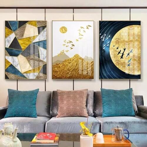 Abstract Landscape Mural Luxury Poster Living Room Decoration Nordic Mural, Canvas Painting With Prints, Contemporary Art