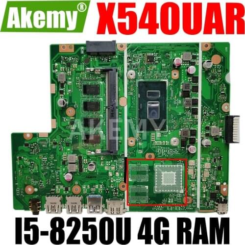 Akemy X540UAR Motherboard For ASUS X540UA X540UAR X540UB X540UBR X540UV Laotop Mainboard I5-8250U 4G RAM Tested free shipping