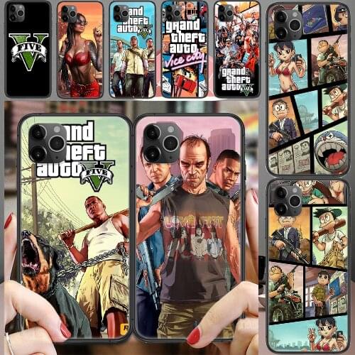 GTA V 5 GTAV Grand Theft Auto Phone Case Cover Hull For iphone 5 5s se 2 6 6s 7 8 12 mini plus X XS XR 11 PRO MAX black 3D prime
