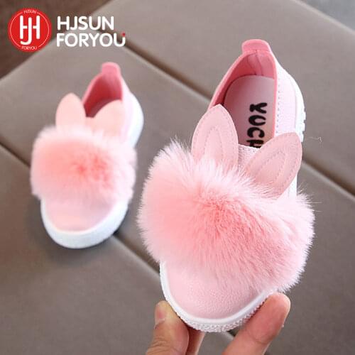 New Style Children Shoes Non-slip Martin Boots Toddler Snow Boots Brand Girls Pompom Rabbit Boots kids Fashion Sneakers