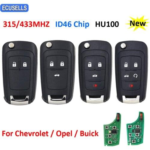 Remote Key 315mhz 433mhz ID46 Chip for Chevrolet Cruze Aveo for Opel Adam Astra J Zafira C for Buick Regal Encore Allure HU100